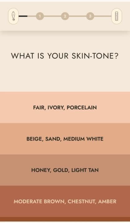 NAOS AI-driven skin quiz on mobile: what is your skin tone