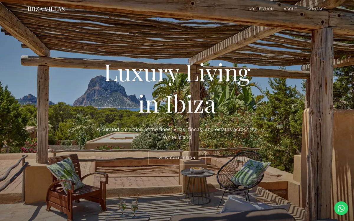 BLD Properties luxury villas in Ibiza website on desktop