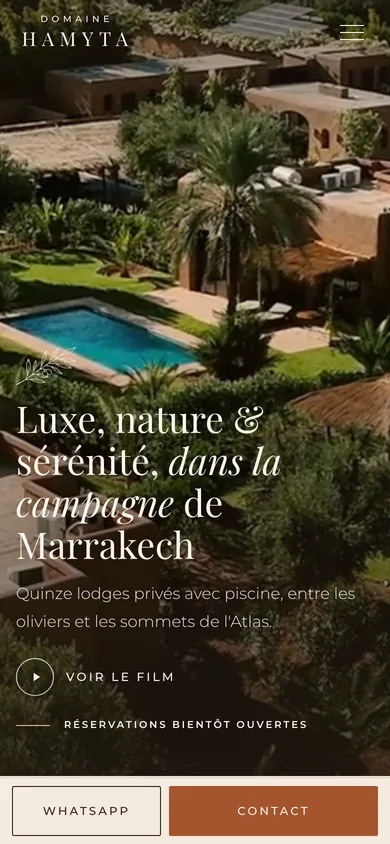 Domaine Hamyta website on a phone